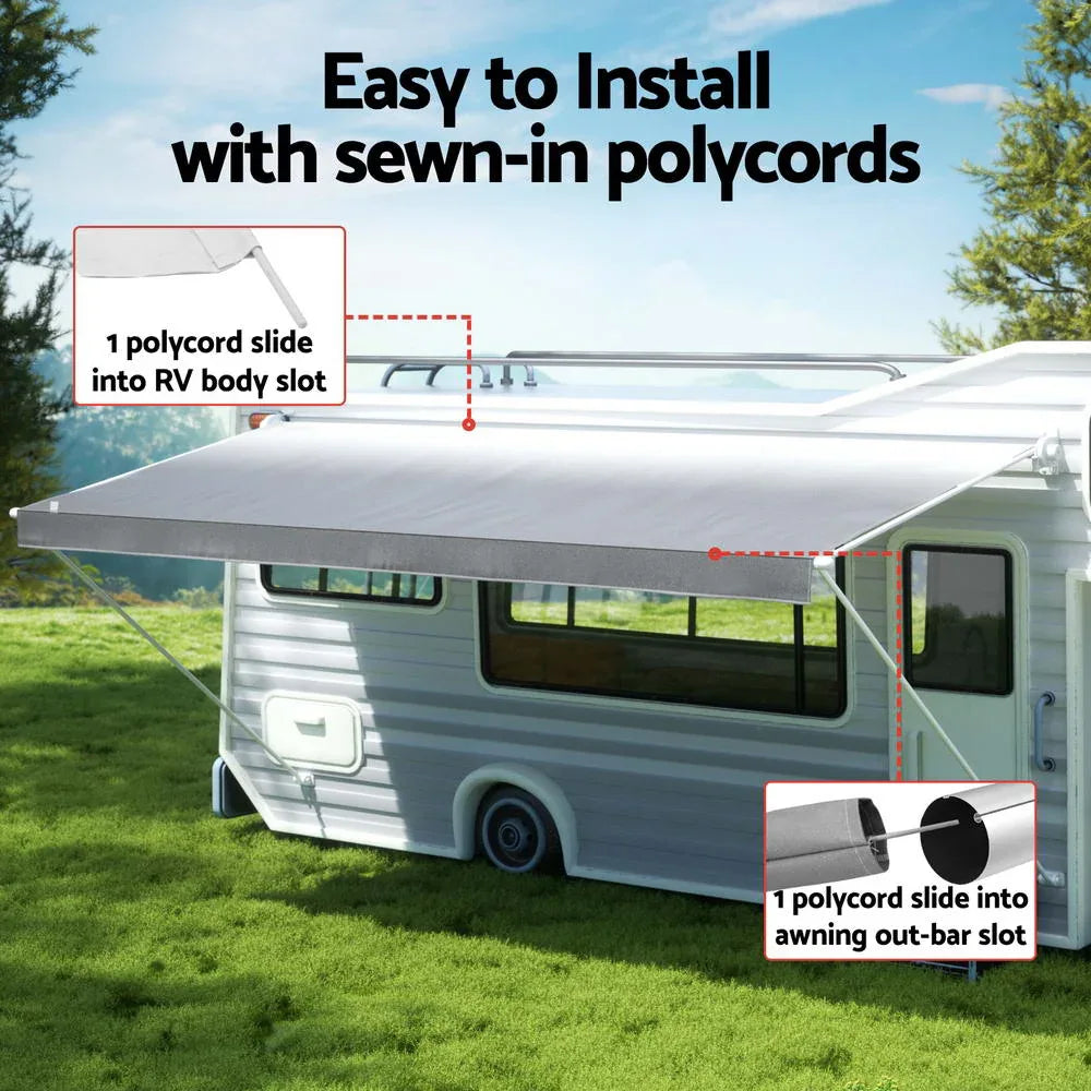 Weisshorn 12ft Caravan Awning RV Replacement Fabric 3.40M x 2.42M - Mekamart Australia