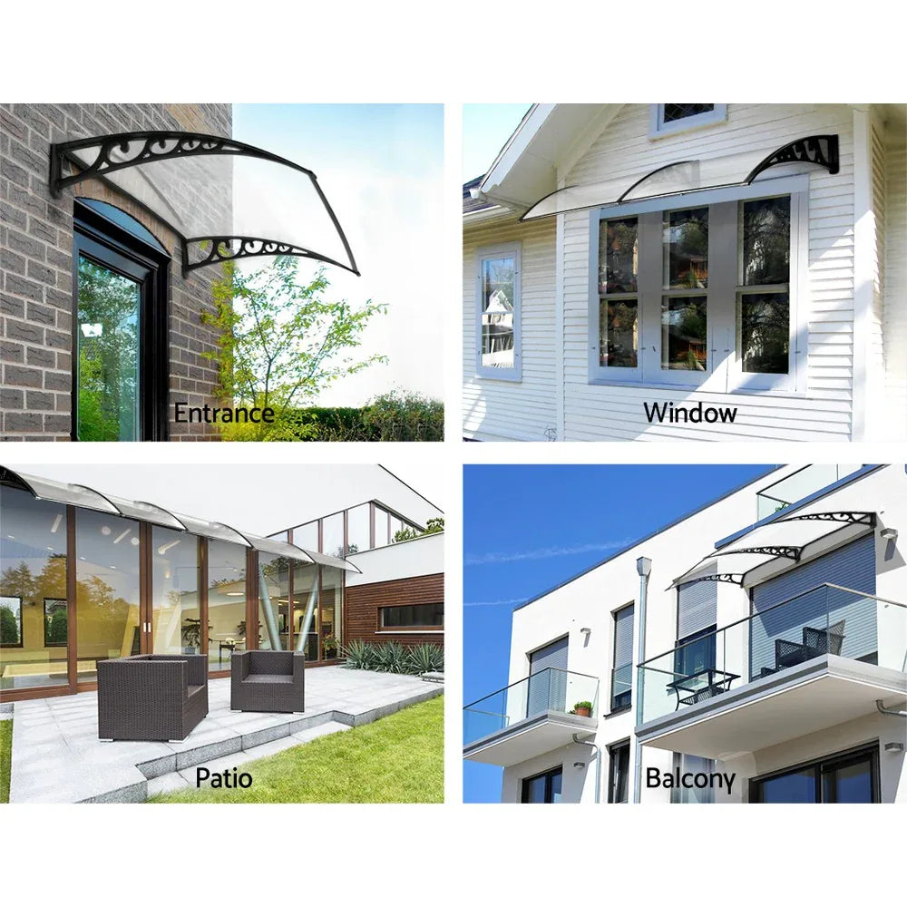 Instahut Window Door Awning 1mx1m Transparent Panel - Mekamart Australia