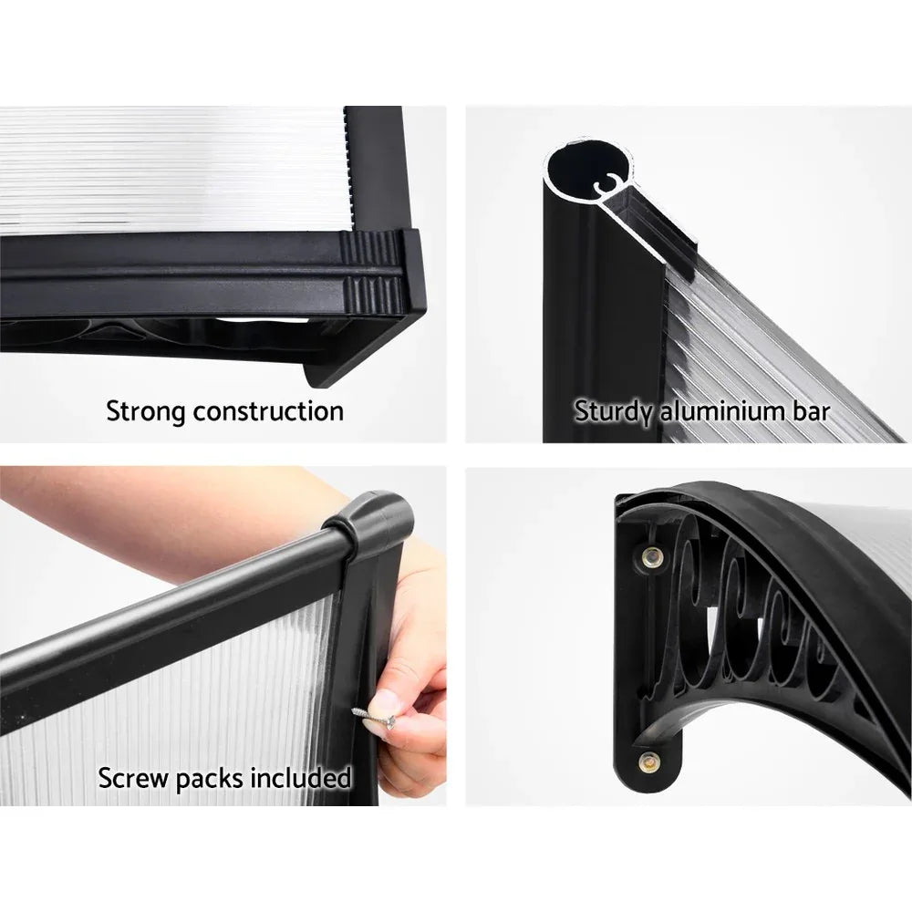 Instahut Window Door Awning 1mx1m Transparent Panel - Mekamart Australia