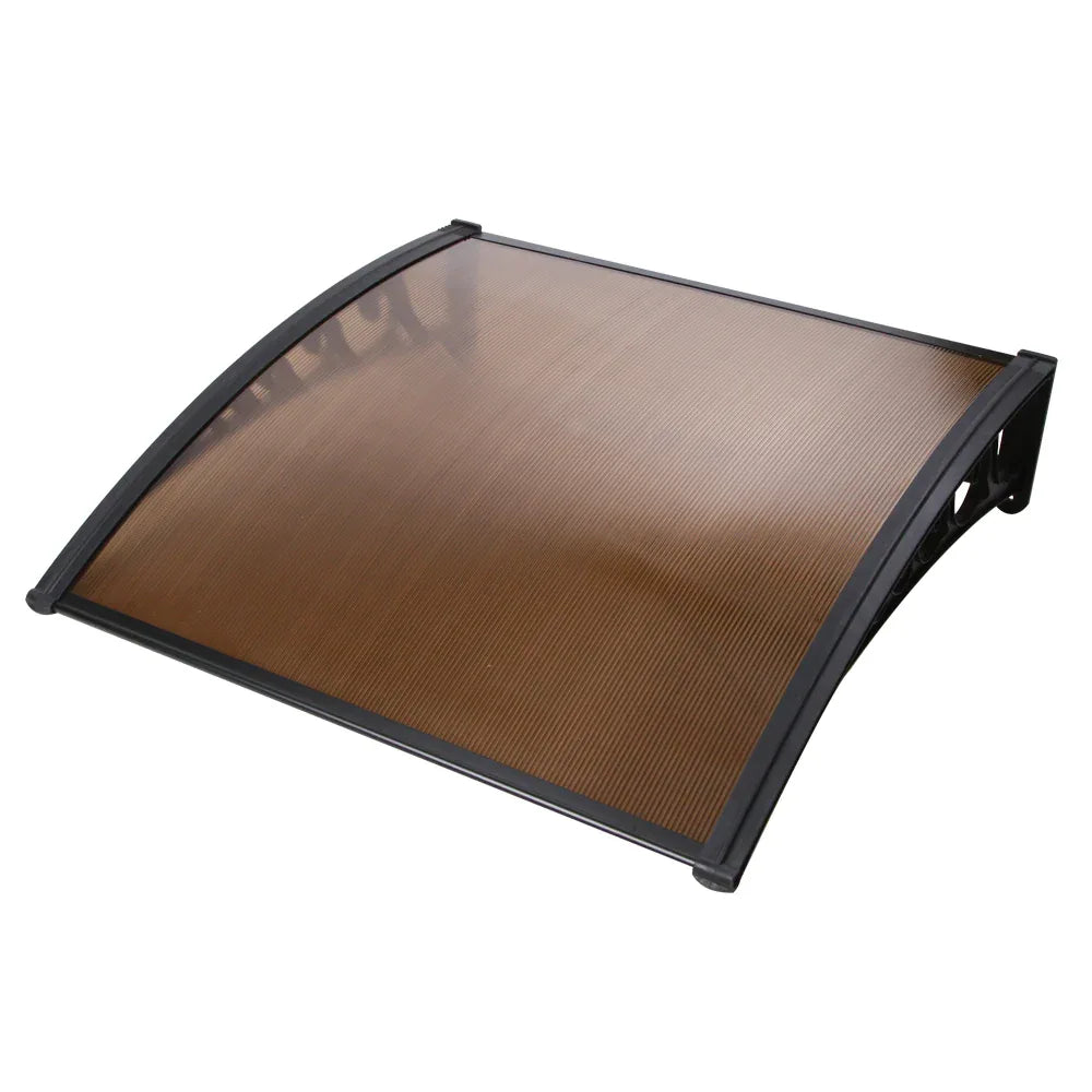 Instahut Window Door Awning 1mx1m Brown - Mekamart Australia