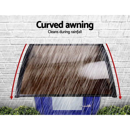 Instahut Window Door Awning 1mx1m Brown - Mekamart Australia