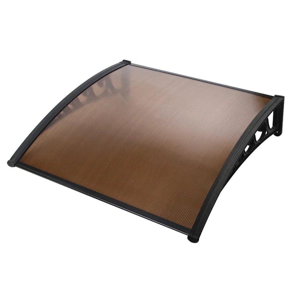 Instahut Window Door Awning 1mx1.2m Brown - Mekamart Australia