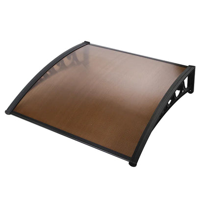 Instahut Window Door Awning 1mx1.2m Brown - Mekamart Australia
