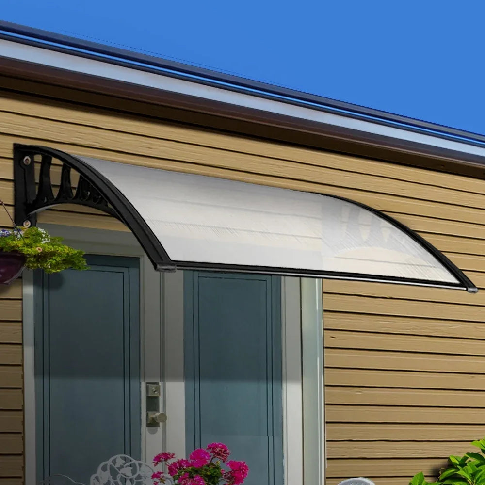 Instahut Window Awning Door Canopy 1mx2m Transparent - Mekamart Australia