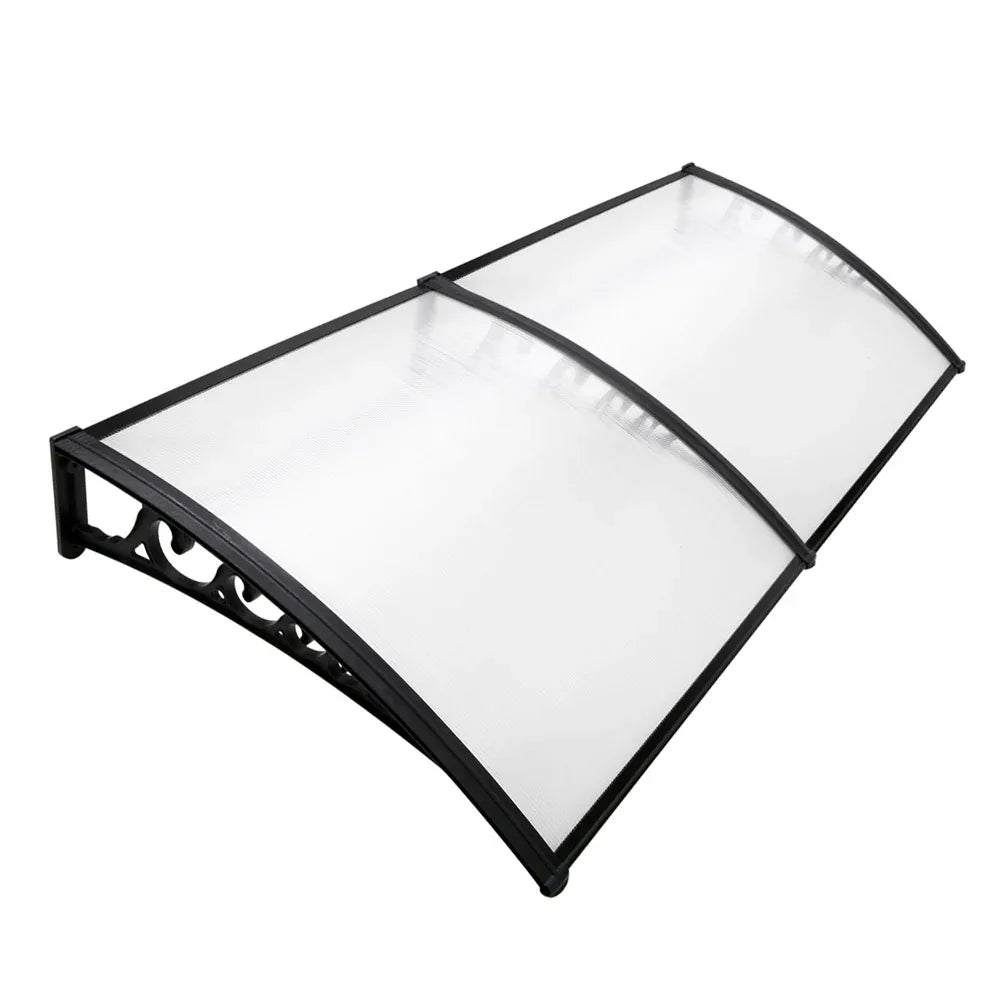 Instahut Window Door Awning 1mx2.4m Transparent - Mekamart Australia