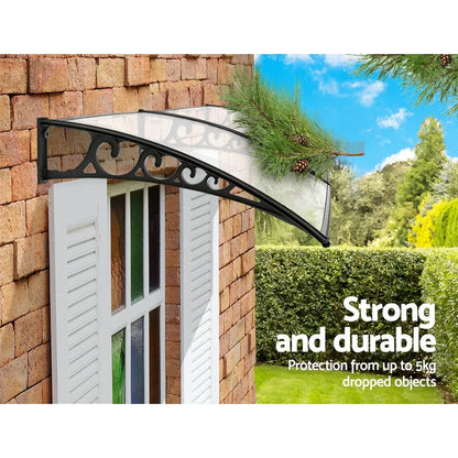 Instahut Window Door Awning 1mx2.4m Transparent - Mekamart Australia