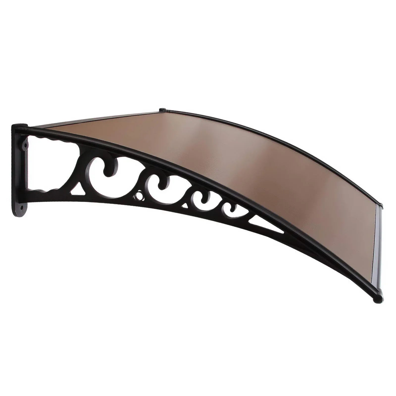 Instahut Window Door Awning 1mx2.4m Brown Hollow Sheet Plastic Frame - Mekamart Australia