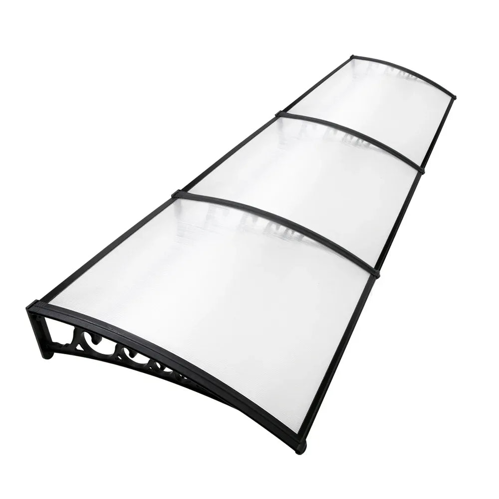 Instahut Window Door Awning 1mx3m Transparent - Mekamart Australia