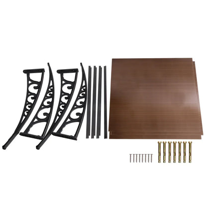 Instahut Window Door Awning 1mx3m Brown - Mekamart Australia