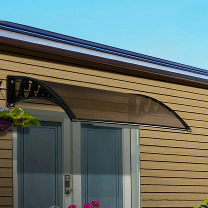 Instahut Window Door Awning 1mx3m Brown - Mekamart Australia