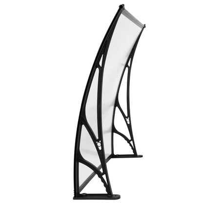 Instahut Window Door Awning Canopy 1mx2m Transparent Sheet Black Plastic Frame - Mekamart Australia