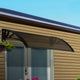 Instahut Window Door Awning Canopy 1mx2m Brown Sheet Black Plastic Frame - Mekamart Australia