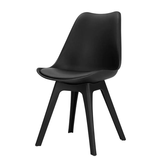 Artiss Dining Chairs Set of 4 Leather Plastic DSW Replica Black - Mekamart Australia