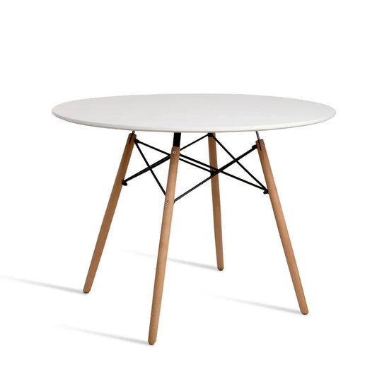 Artiss Dining Table Round White 4 Seater 100CM - Mekamart Australia