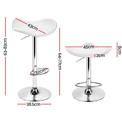 Artiss 4x Bar Stools Leather Gas Lift Chair White - Mekamart Australia