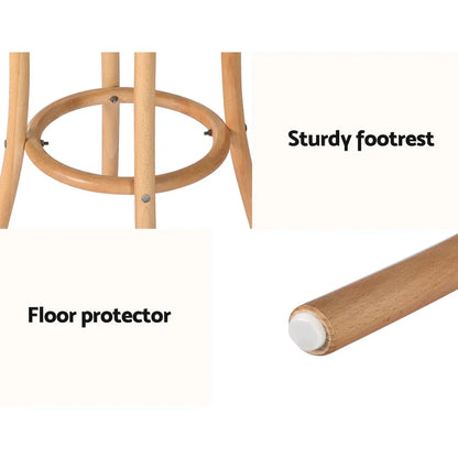 Artiss 2x Bar Stoosl Rattan Seat Wooden - Mekamart Australia