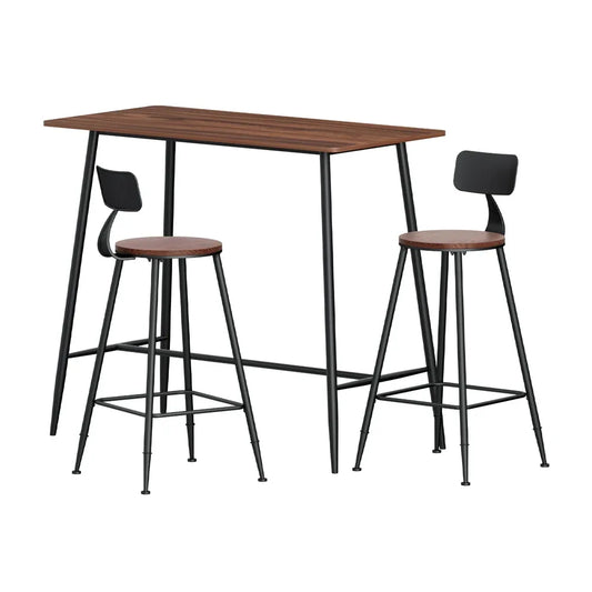 Artiss Bar Table and Stools Set Dining Desk Kitchen Chairs Cafe Pub - Mekamart Australia