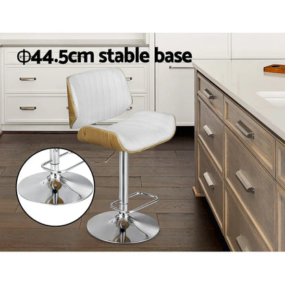 Artiss 2x Bar Stools Adjustable Leather Chairs - Mekamart Australia