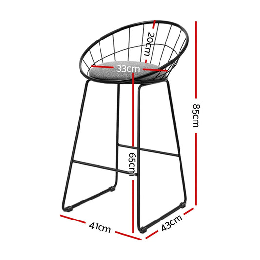 Artiss 2x Bar Stools Padded Seat Metal - Mekamart Australia
