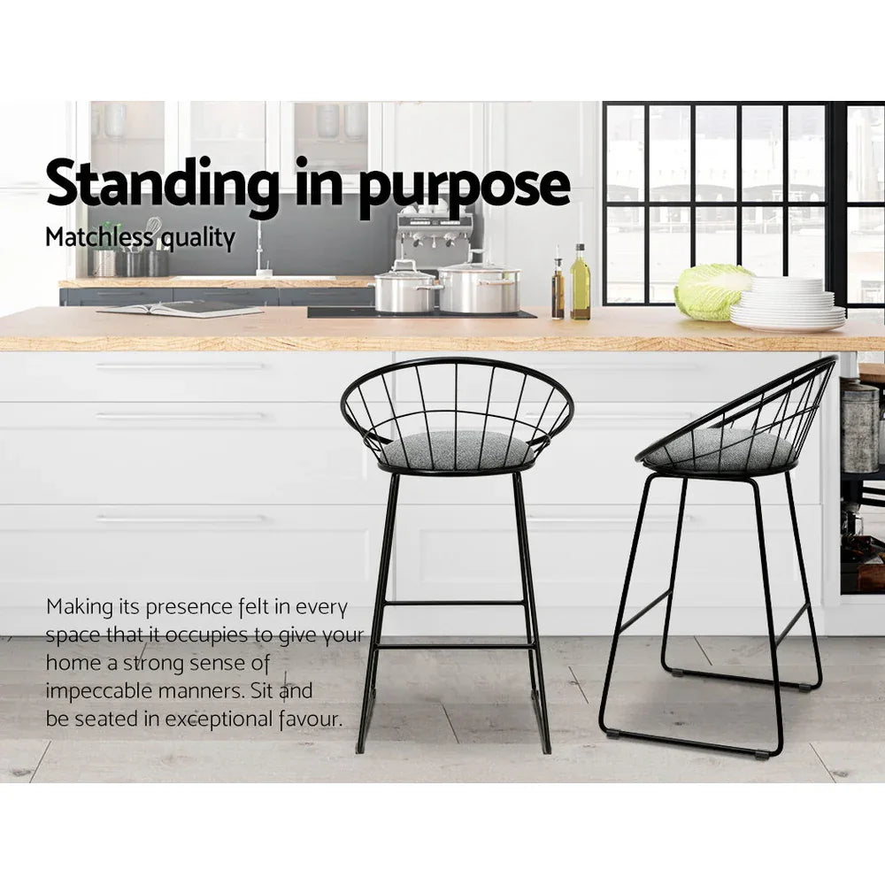 Artiss 4x Bar Stools Padded Seat Metal - Mekamart Australia