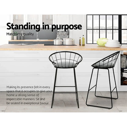 Artiss 4x Bar Stools Padded Seat Metal - Mekamart Australia