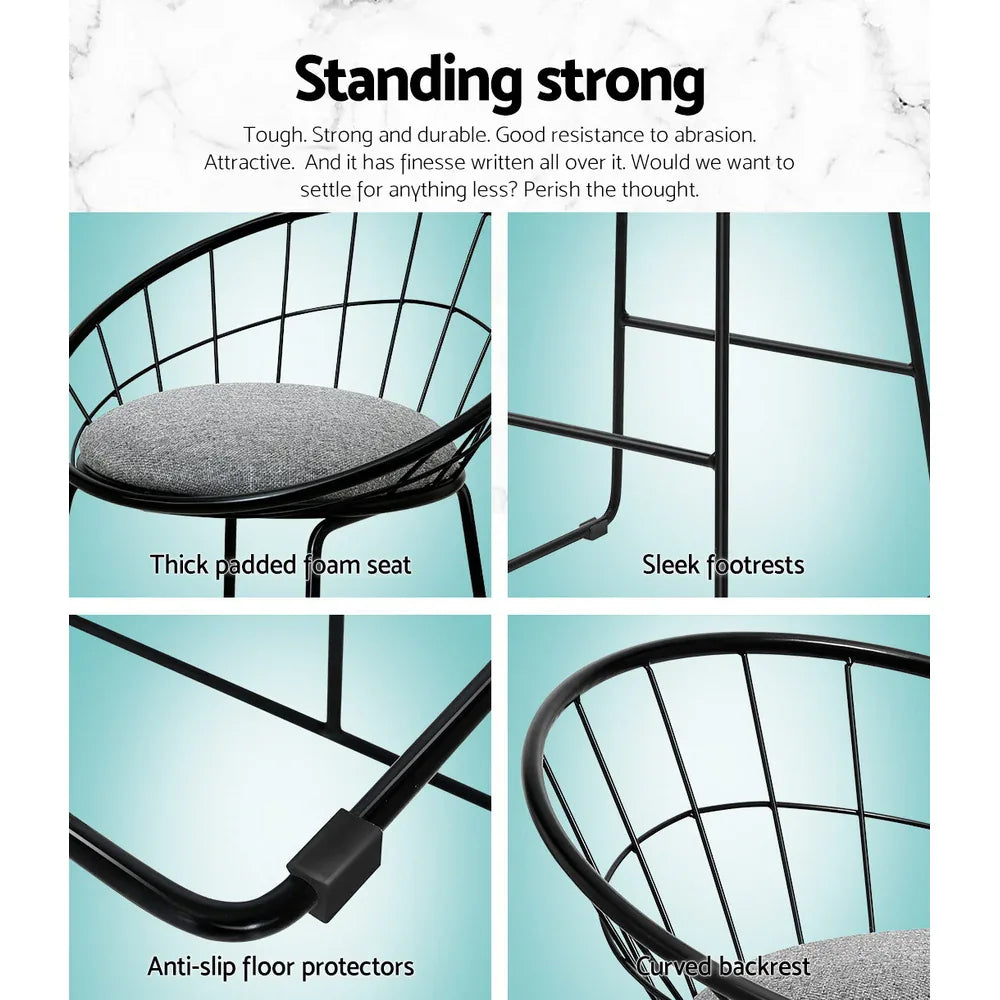 Artiss 4x Bar Stools Padded Seat Metal - Mekamart Australia