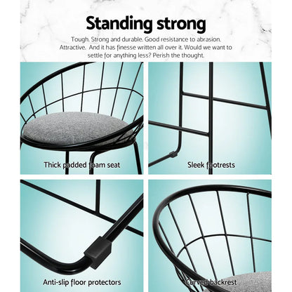 Artiss 4x Bar Stools Padded Seat Metal - Mekamart Australia