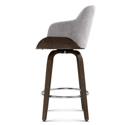 Artiss Bar Stools Swivel Velvet Padded Wooden - Mekamart Australia