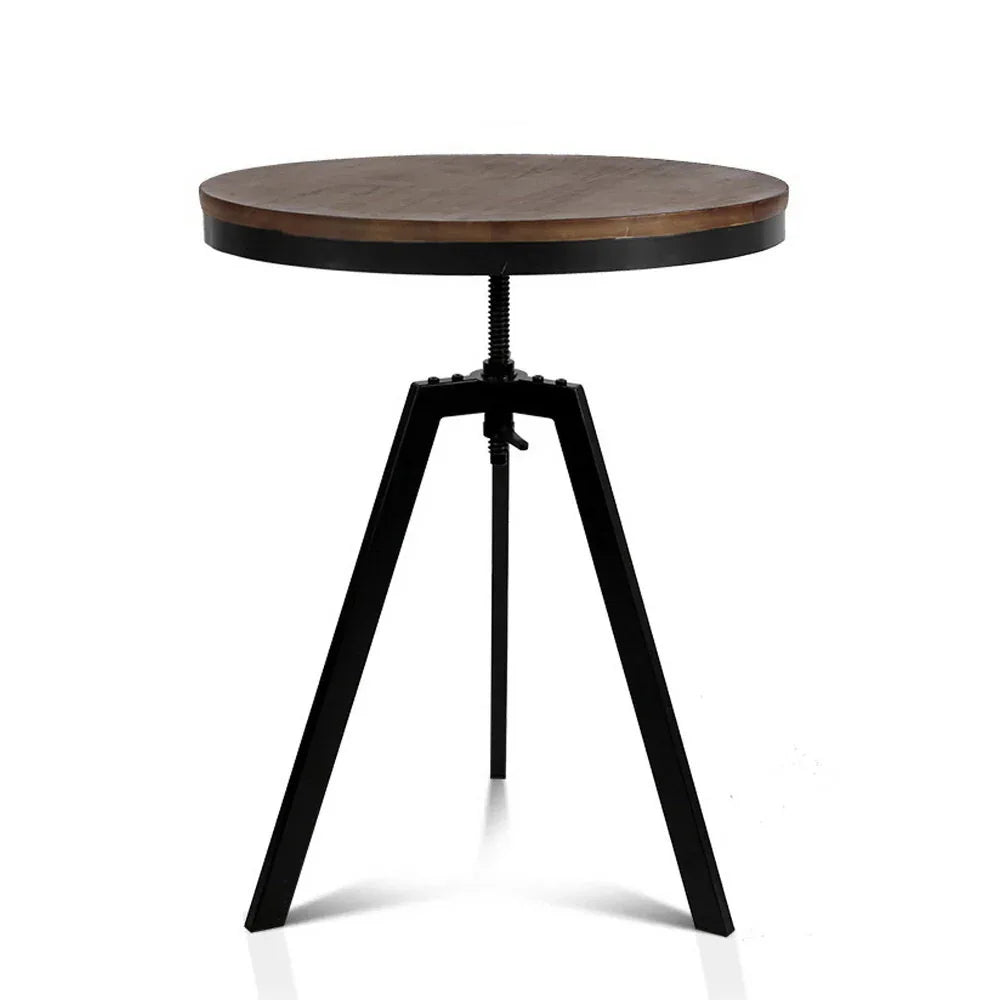 Artiss Bar Table 67-86CM Height Round Brown - Mekamart Australia