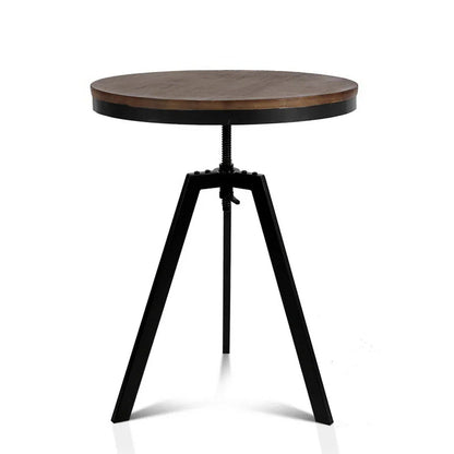 Artiss Bar Table 67-86CM Height Round Brown - Mekamart Australia