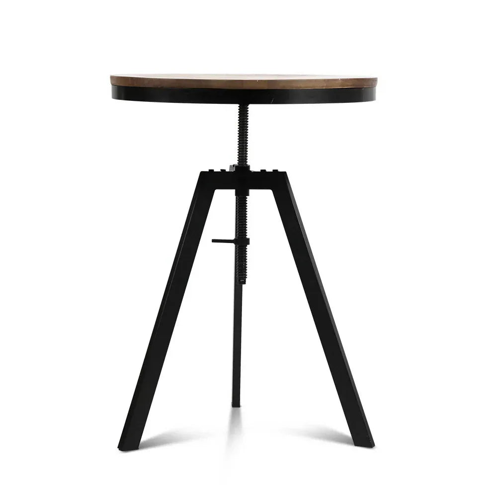 Artiss Bar Table 67-86CM Height Round Brown - Mekamart Australia