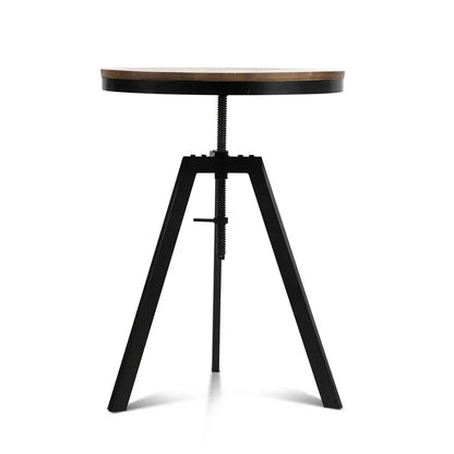 Artiss Bar Table 67-86CM Height Round Brown - Mekamart Australia