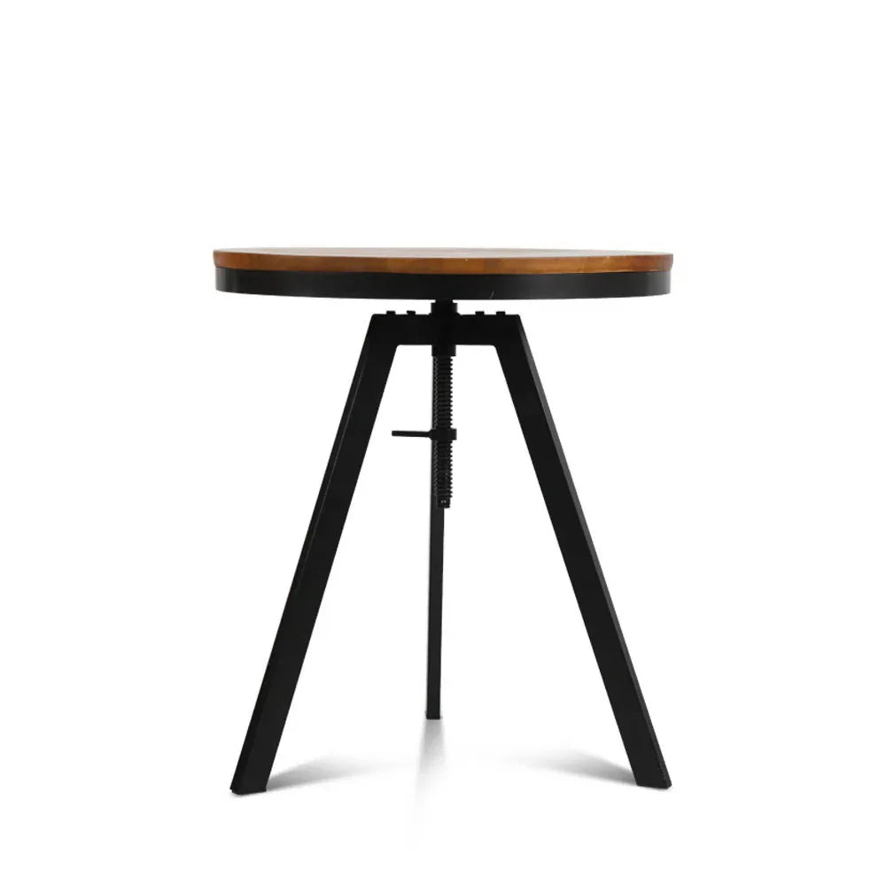Artiss Bar Table 67-86CM Height Round Brown - Mekamart Australia
