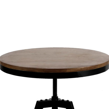 Artiss Bar Table 67-86CM Height Round Brown - Mekamart Australia