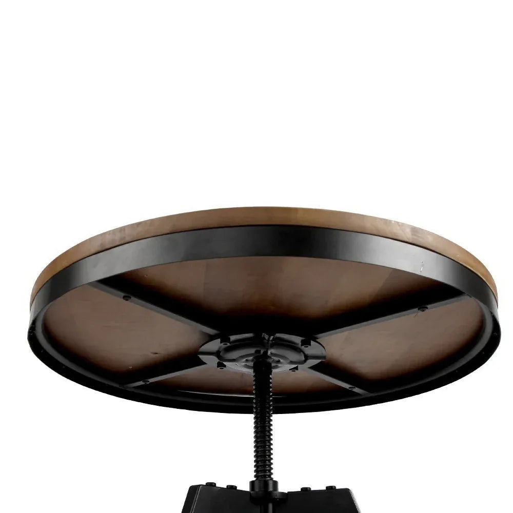 Artiss Bar Table 67-86CM Height Round Brown - Mekamart Australia
