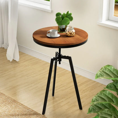 Artiss Bar Table 67-86CM Height Round Brown - Mekamart Australia