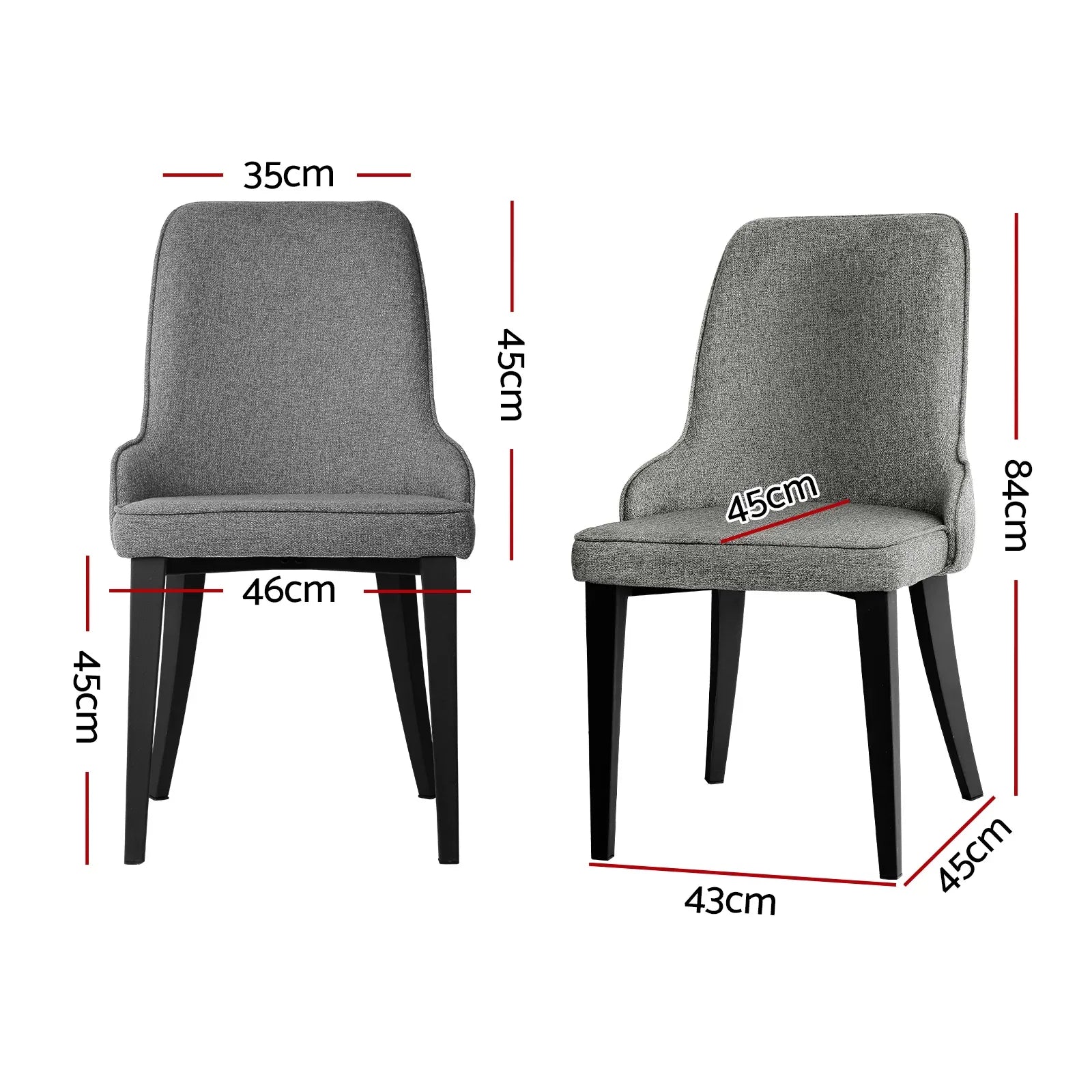 Artiss Dining Chairs Set of 4 Linen Fabric Grey - Mekamart Australia