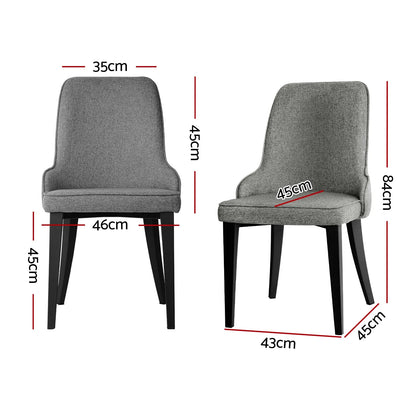 Artiss Dining Chairs Set of 4 Linen Fabric Grey - Mekamart Australia