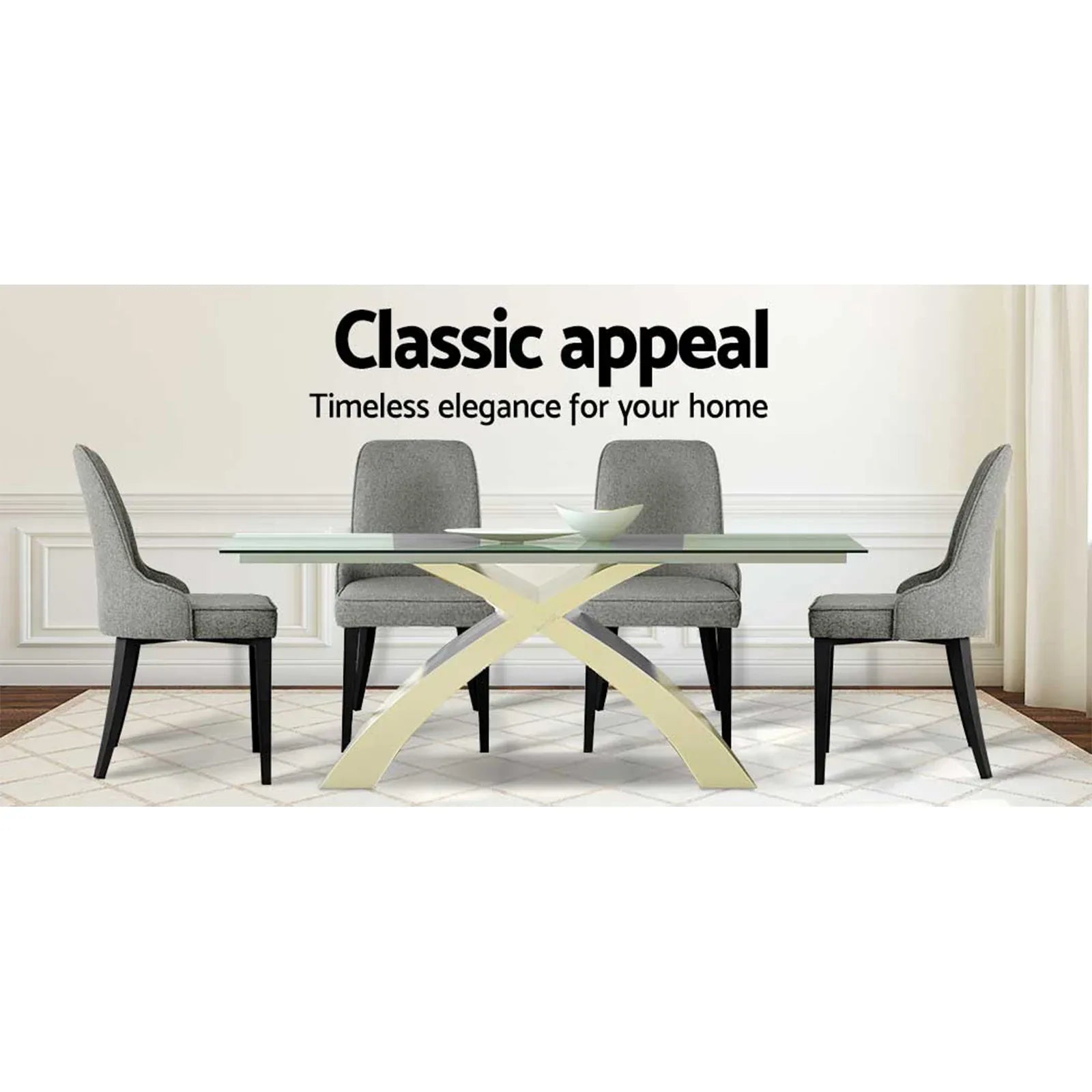 Artiss Dining Chairs Set of 4 Linen Fabric Grey - Mekamart Australia