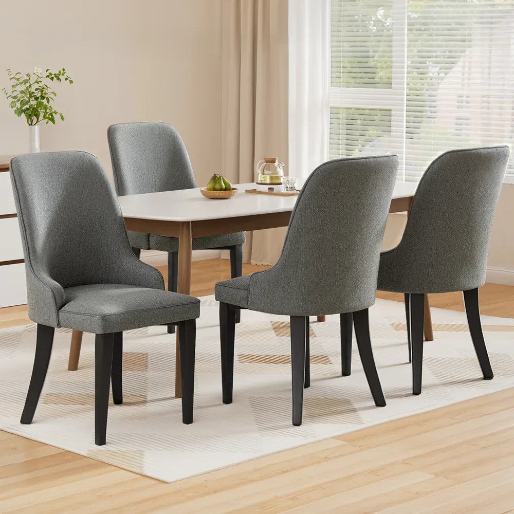 Artiss Dining Chairs Set of 4 Linen Fabric Grey - Mekamart Australia