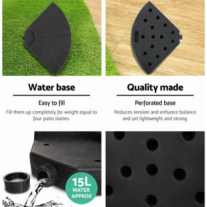 Instahut 48cm Outdoor Umbrella Base Stand 4 Plates Pod Cantilever - Mekamart Australia