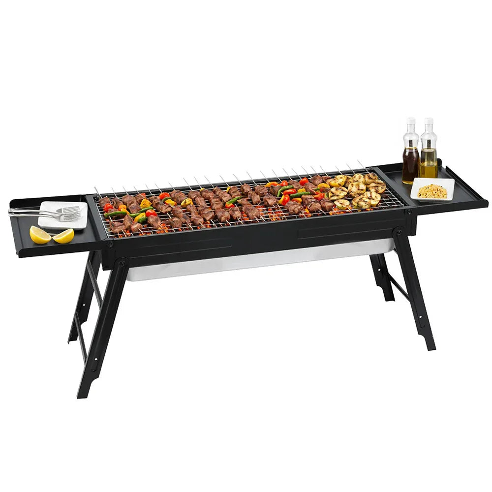 Grillz Charcoal BBQ Grill Smoker Portable Barbecue Outdoor Foldable Camping - Mekamart Australia