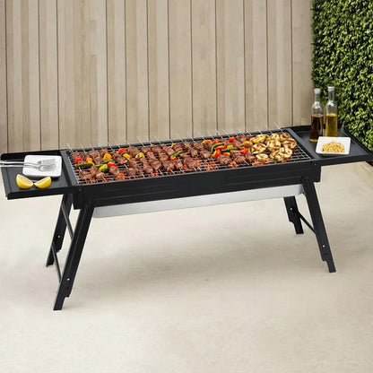 Grillz Charcoal BBQ Grill Smoker Portable Barbecue Outdoor Foldable Camping - Mekamart Australia