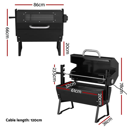 Grillz BBQ Grill Charcoal Electric Smoker Roaster - Mekamart Australia
