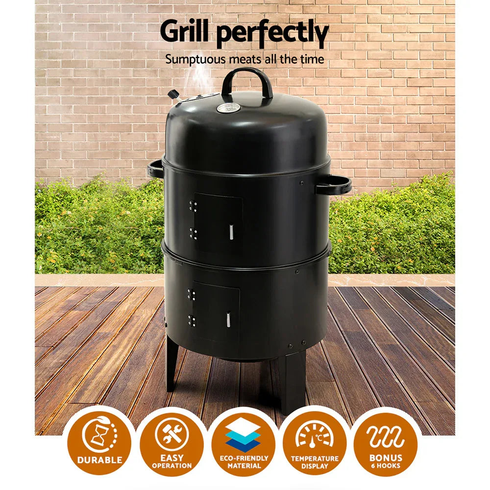 Grillz BBQ Grill 3-In-1 Charcoal Smoker - Mekamart Australia