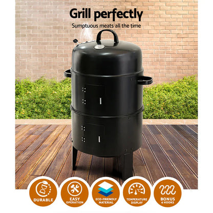 Grillz BBQ Grill 3-In-1 Charcoal Smoker - Mekamart Australia