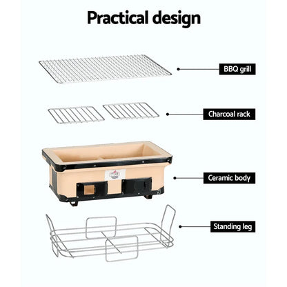 Grillz BBQ Grill Tabletop Charcoal Smoker - Mekamart Australia
