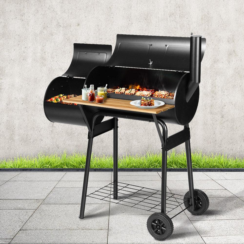 Grillz BBQ Grill 2-In-1 Offset Charcoal Smoker - Mekamart Australia