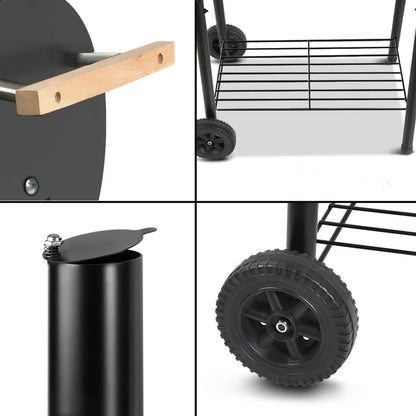 Grillz BBQ Grill 2-In-1 Offset Charcoal Smoker - Mekamart Australia
