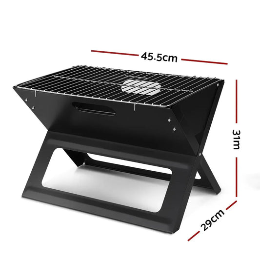 Grillz BBQ Grill Charcoal Smoker Foldable - Mekamart Australia